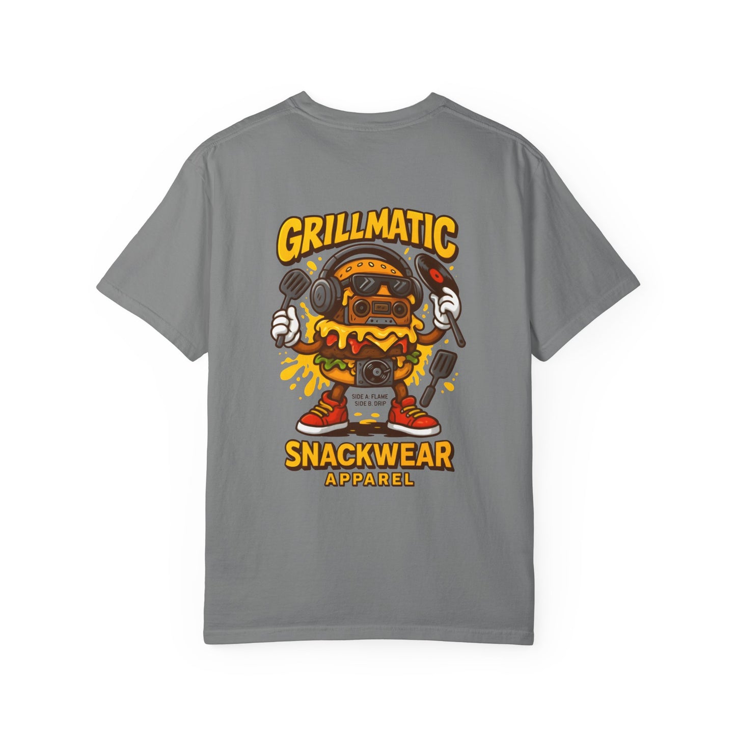 GrillMatic Snackwear Unisex T-Shirt - Fun Boombox & Burger Design