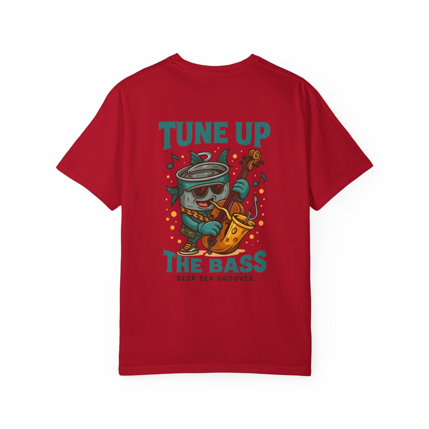 Vintage-Inspired Music T-Shirt, Fun Unisex Tee, Deep Sea Grooves Tee, Quirky Bass Fish T-Shirt, Gift for Music Lovers, Beach Vibes