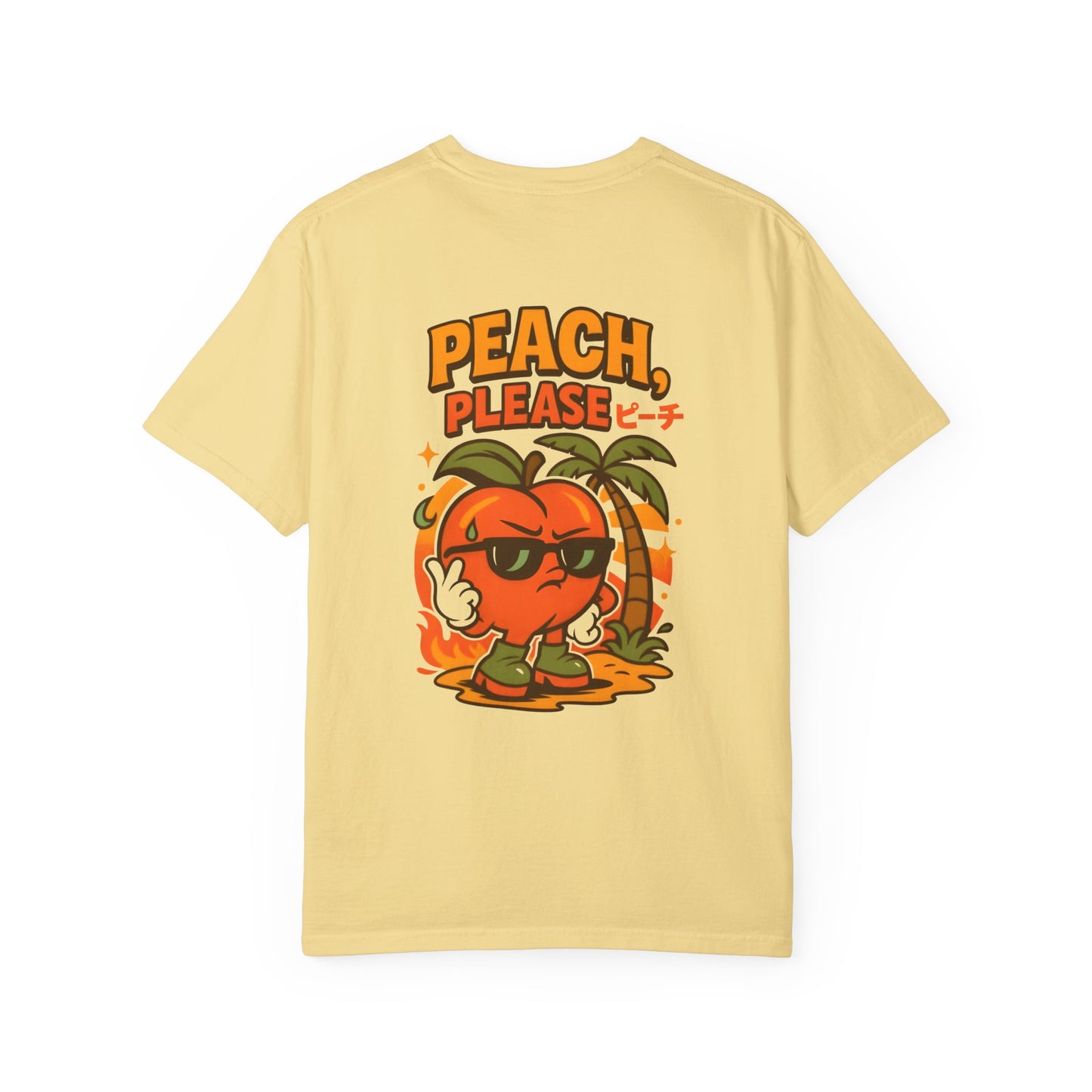 Fun Unisex Garment-Dyed T-Shirt – Peach Please Design for Summer Vibes