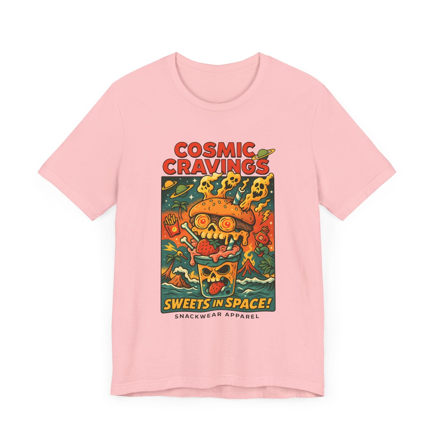 Cosmic Cravings Unisex Tee | Retro Sweets T-Shirt, Snackwear, Space-Themed Apparel, Gift for Foodies, Halloween Outfit