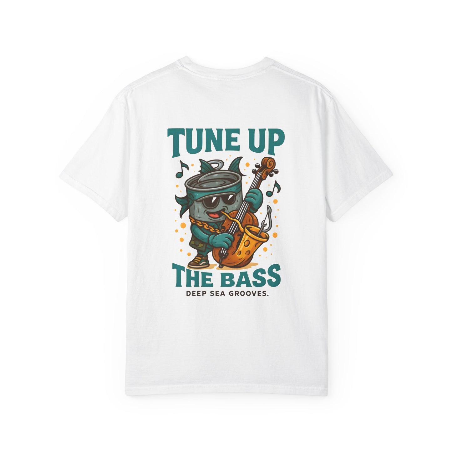 Vintage-Inspired Music T-Shirt, Fun Unisex Tee, Deep Sea Grooves Tee, Quirky Bass Fish T-Shirt, Gift for Music Lovers, Beach Vibes