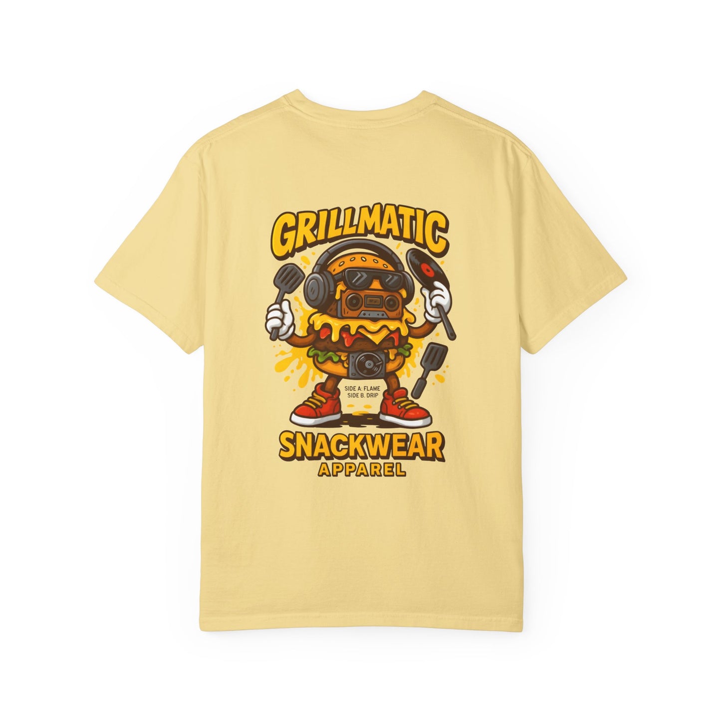 GrillMatic Snackwear Unisex T-Shirt - Fun Boombox & Burger Design