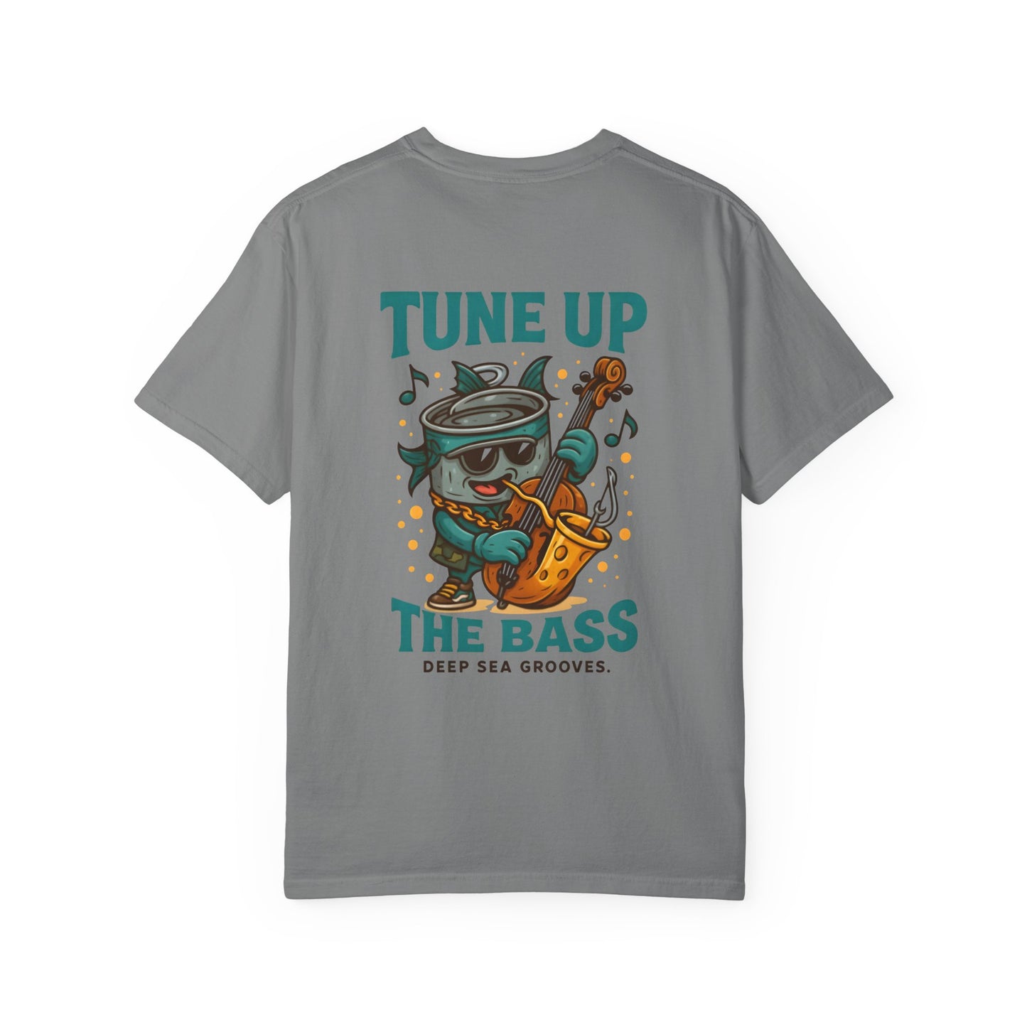 Vintage-Inspired Music T-Shirt, Fun Unisex Tee, Deep Sea Grooves Tee, Quirky Bass Fish T-Shirt, Gift for Music Lovers, Beach Vibes