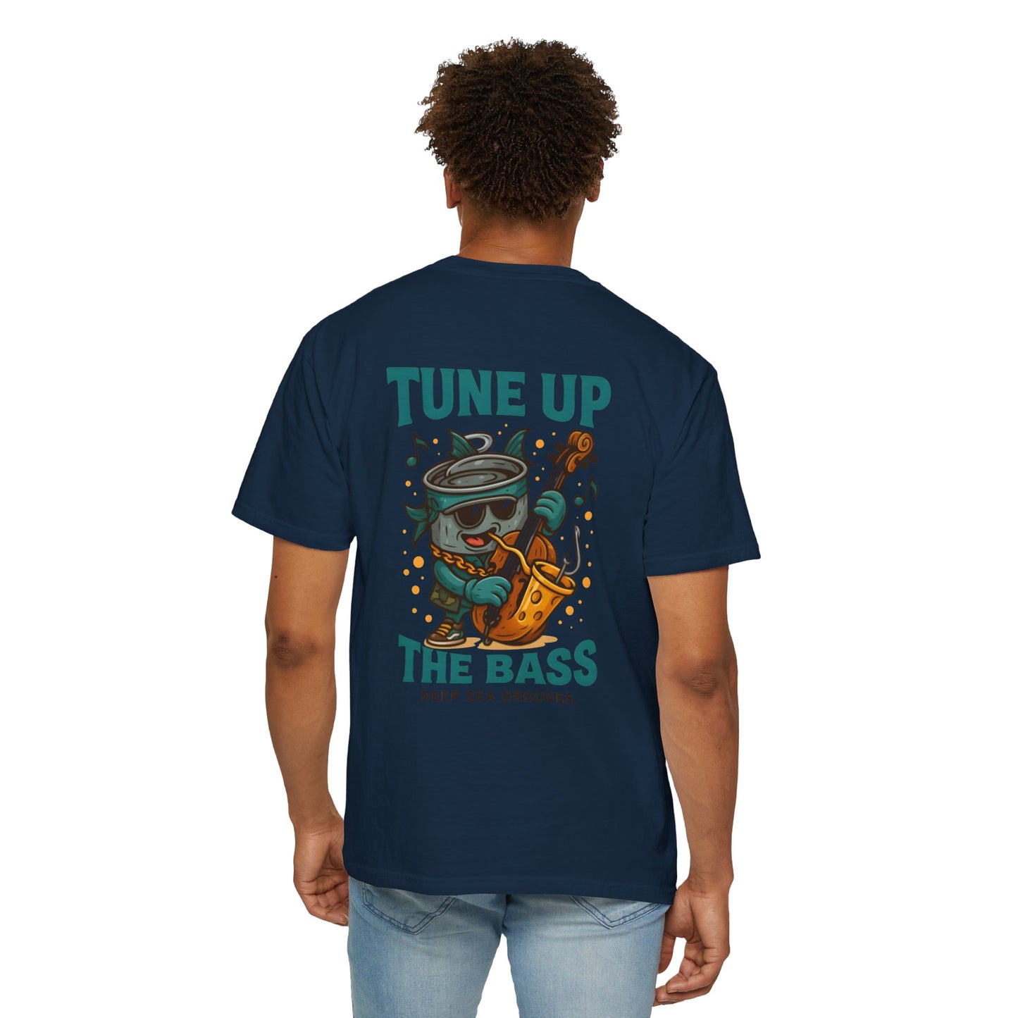 Vintage-Inspired Music T-Shirt, Fun Unisex Tee, Deep Sea Grooves Tee, Quirky Bass Fish T-Shirt, Gift for Music Lovers, Beach Vibes