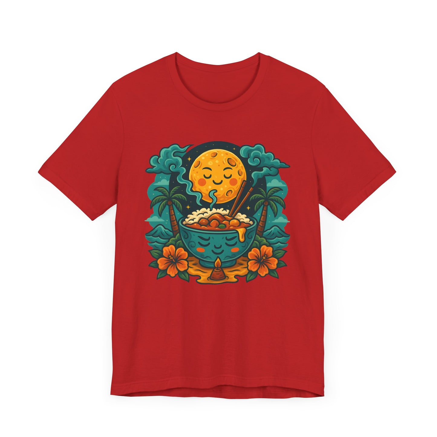 Cozy Sunset Vibe Tee - Unisex Jersey Short Sleeve T-Shirt with Tropical Design