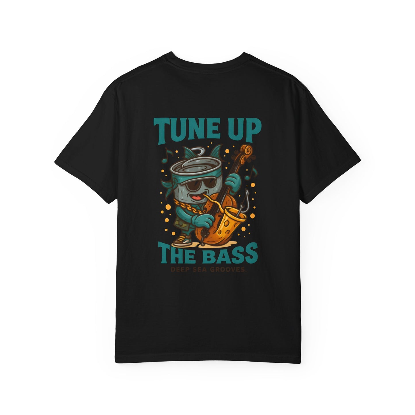 Vintage-Inspired Music T-Shirt, Fun Unisex Tee, Deep Sea Grooves Tee, Quirky Bass Fish T-Shirt, Gift for Music Lovers, Beach Vibes
