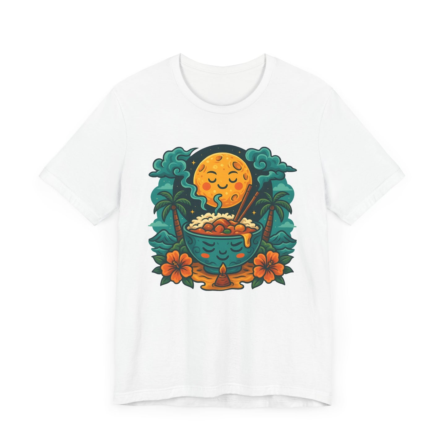 Cozy Sunset Vibe Tee - Unisex Jersey Short Sleeve T-Shirt with Tropical Design