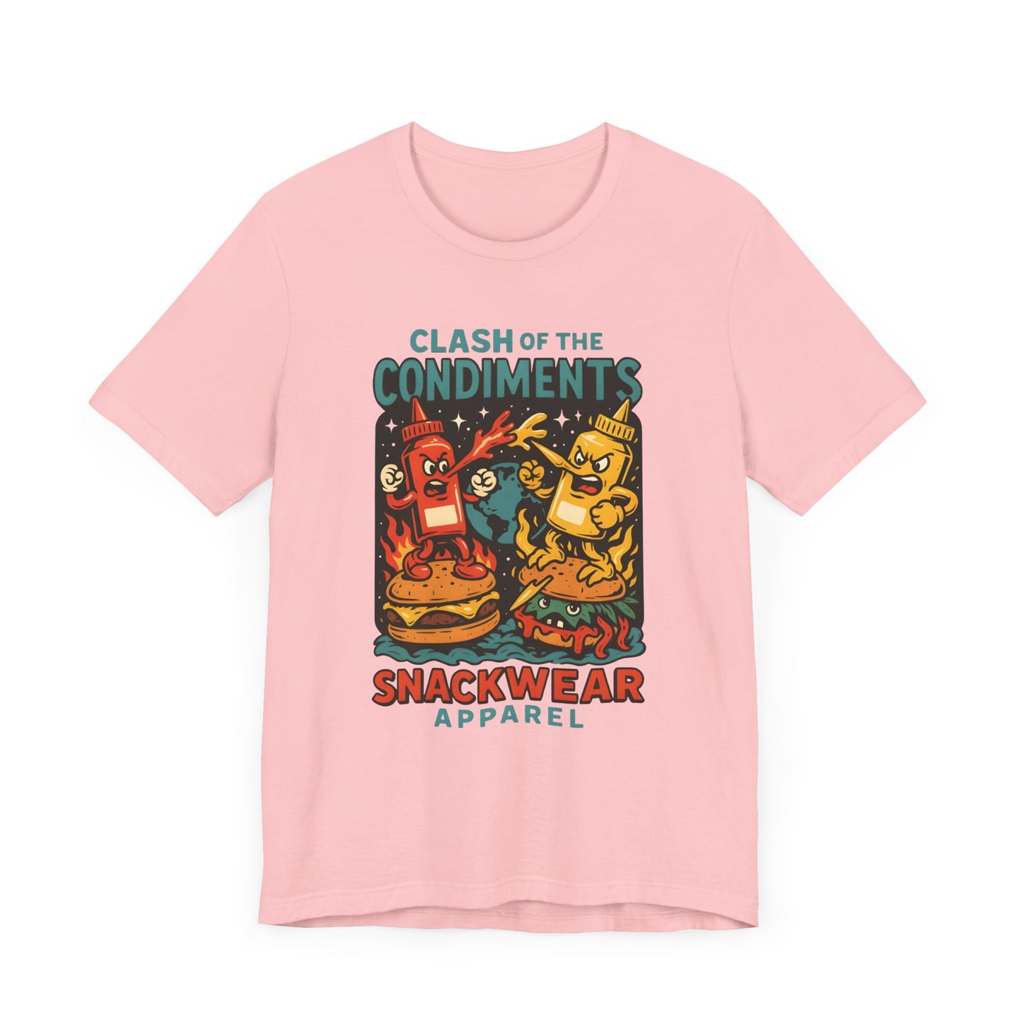 Clash of the Condiments Unisex Tee, Fun Foodie Shirt, Gift for Food Lovers, Quirky Graphic Tee, BBQ Party Apparel, Casual Wear