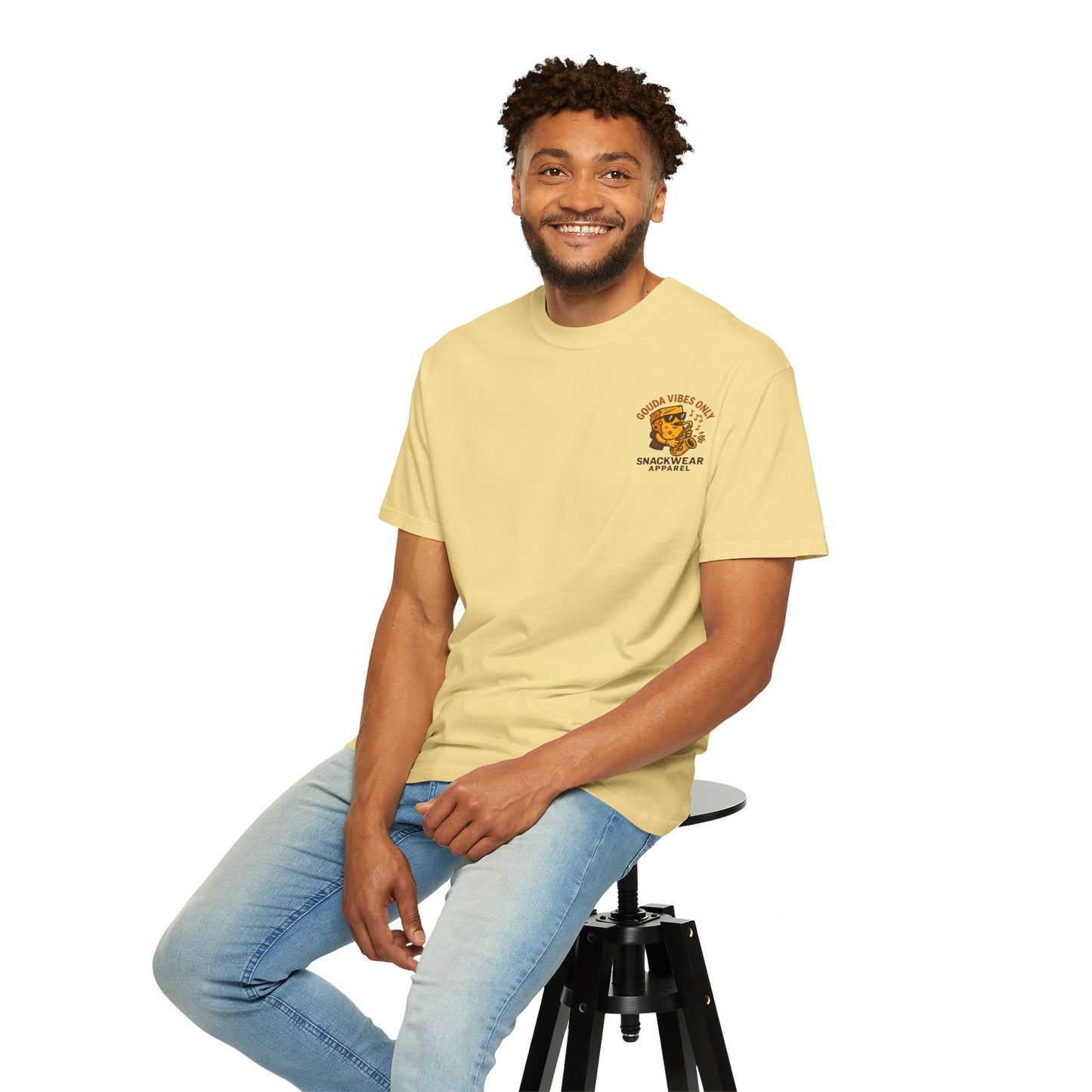 Gouda Vibes Only Unisex T-Shirt - Fun Cheese Graphic Tee for Music Lovers