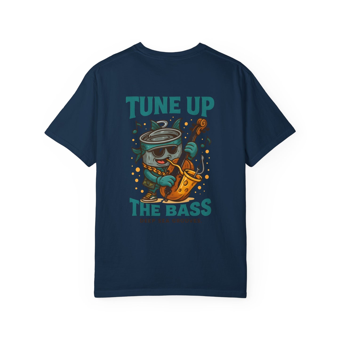 Vintage-Inspired Music T-Shirt, Fun Unisex Tee, Deep Sea Grooves Tee, Quirky Bass Fish T-Shirt, Gift for Music Lovers, Beach Vibes