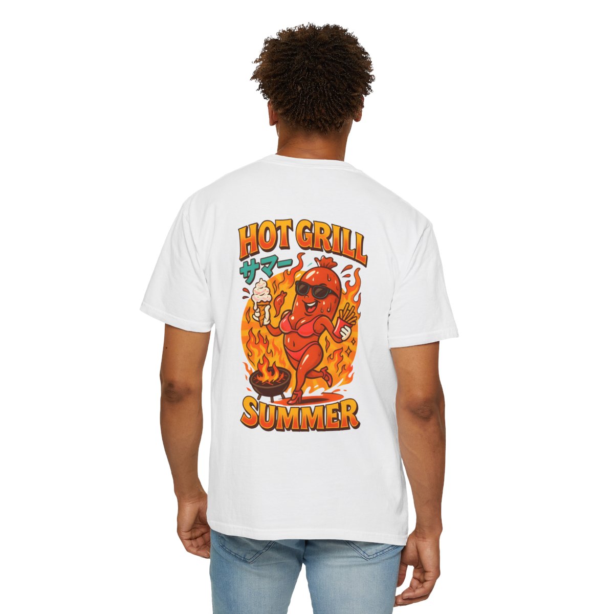Fun Unisex Garment-Dyed T-Shirt – Peach Please Design for Summer Vibes