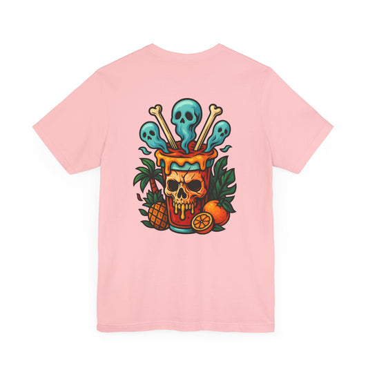 Skull & Bones Graphic Tee for Halloween, Unisex Short Sleeve Shirt, Spooky Casual Wear, Unique Gift for Gamers