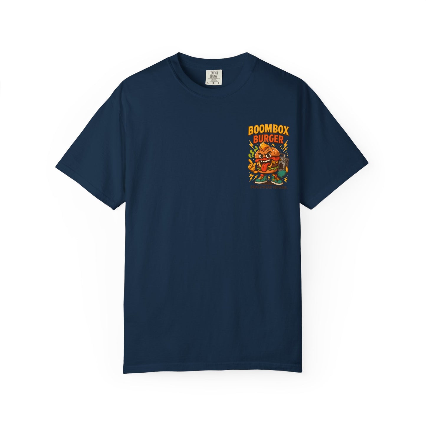 GrillMatic Snackwear Unisex T-Shirt - Fun Boombox & Burger Design
