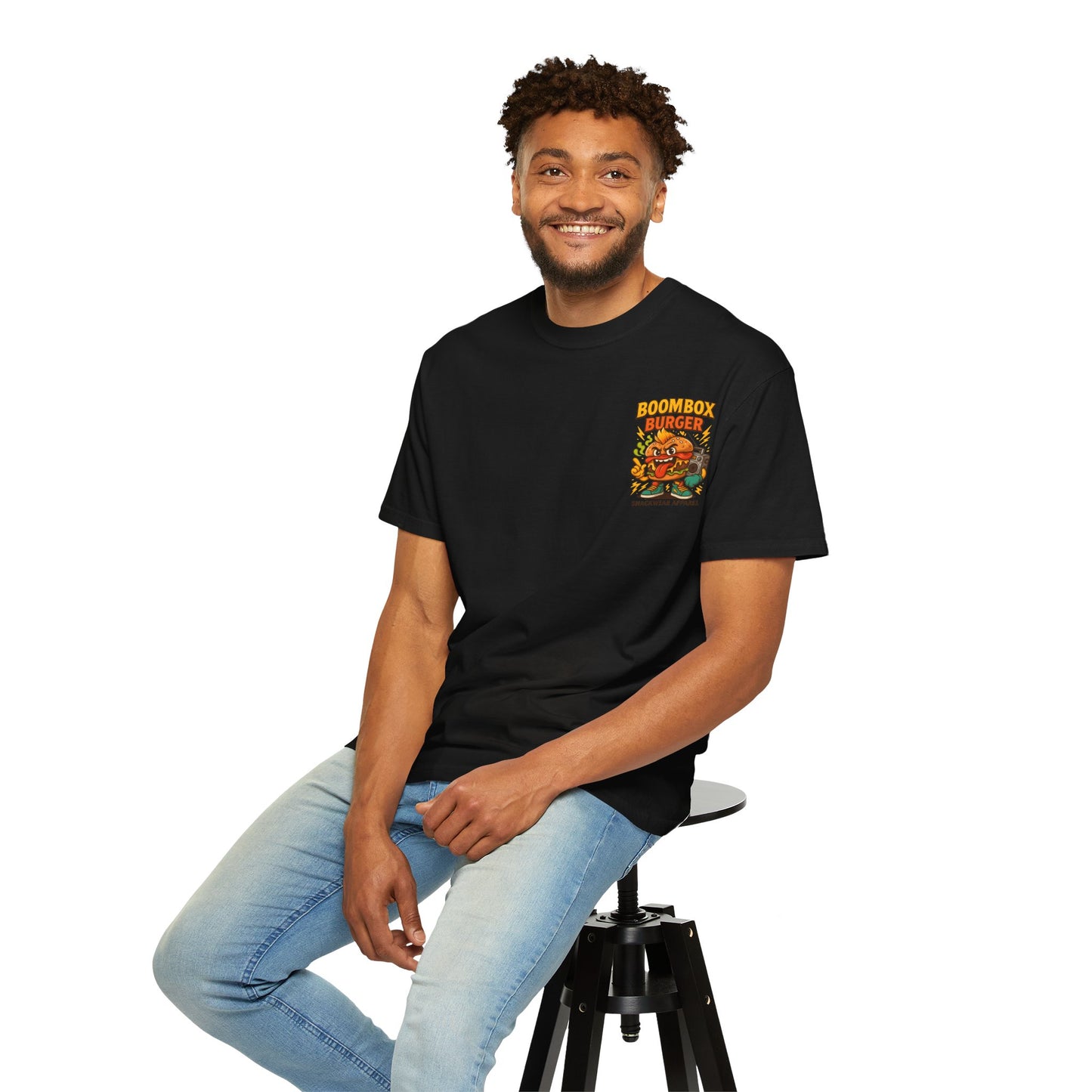GrillMatic Snackwear Unisex T-Shirt - Fun Boombox & Burger Design
