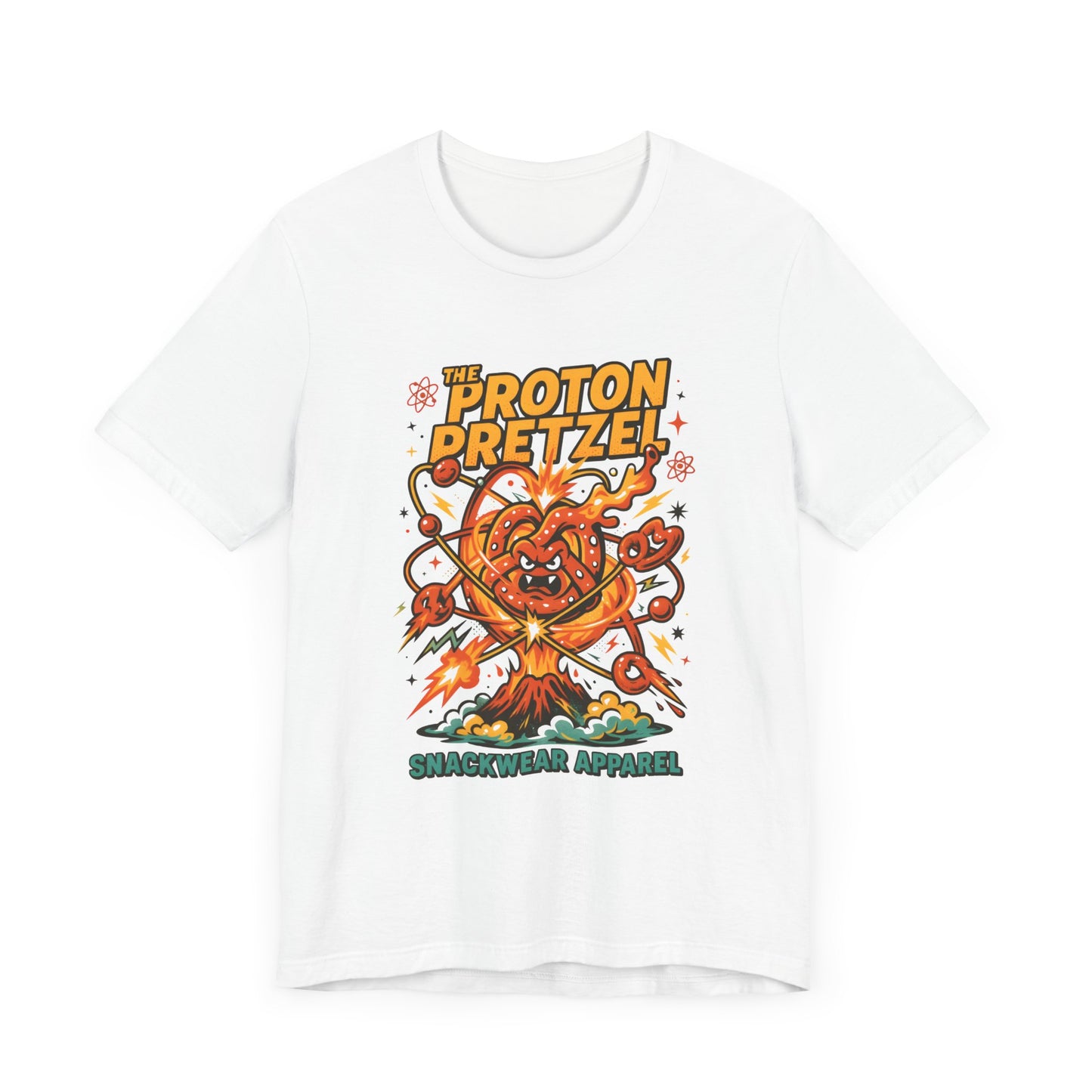 The Proton Pretzel Graphic Tee - Fun Unisex Jersey T-Shirt for Snack Lovers