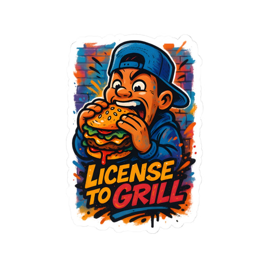 Fun Foodie Stickers for Grill Lovers | License to Grill | Kitchen Decor, Gifts for Chefs, BBQ Fans, Foodie Gifts, Laptop Stickers