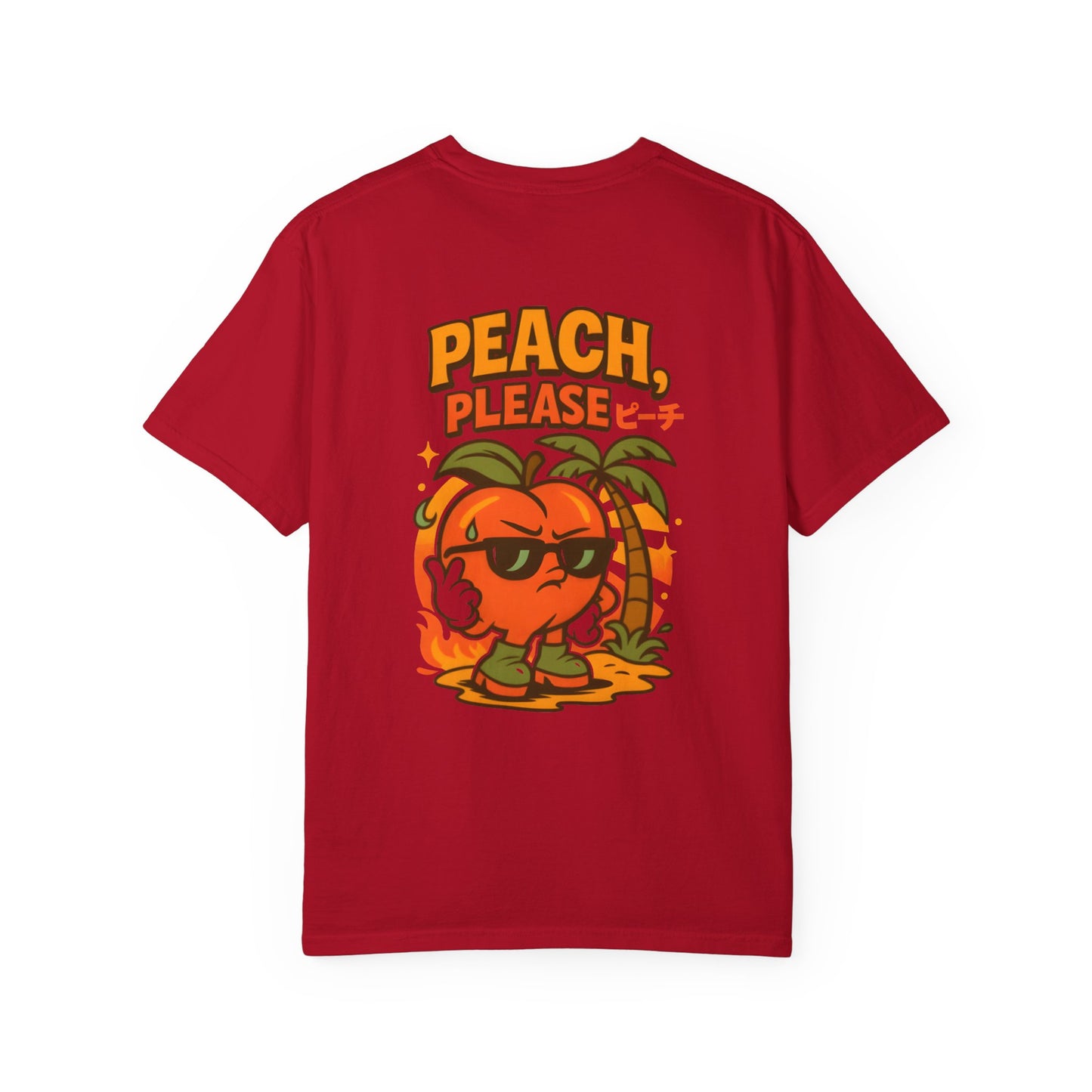 Fun Unisex Garment-Dyed T-Shirt – Peach Please Design for Summer Vibes