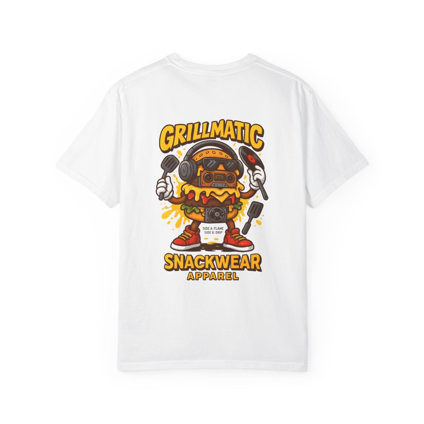 GrillMatic Snackwear Unisex T-Shirt - Fun Boombox & Burger Design