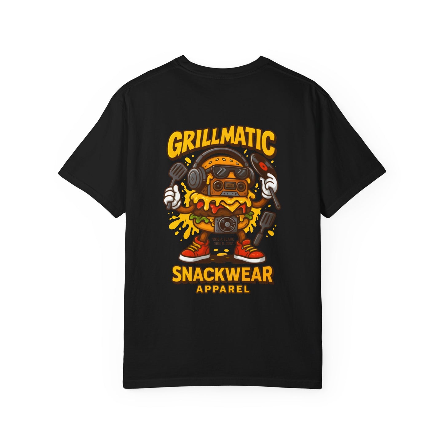 GrillMatic Snackwear Unisex T-Shirt - Fun Boombox & Burger Design