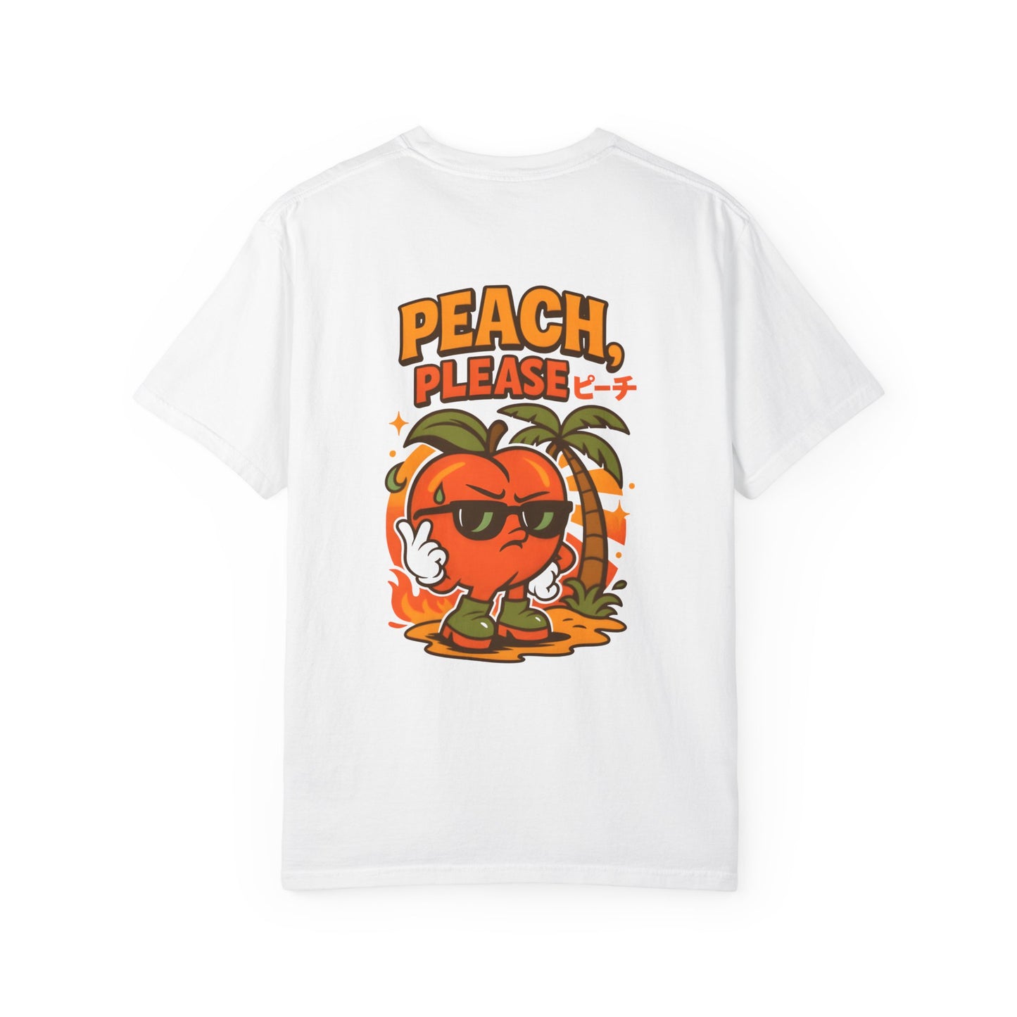 Fun Unisex Garment-Dyed T-Shirt – Peach Please Design for Summer Vibes