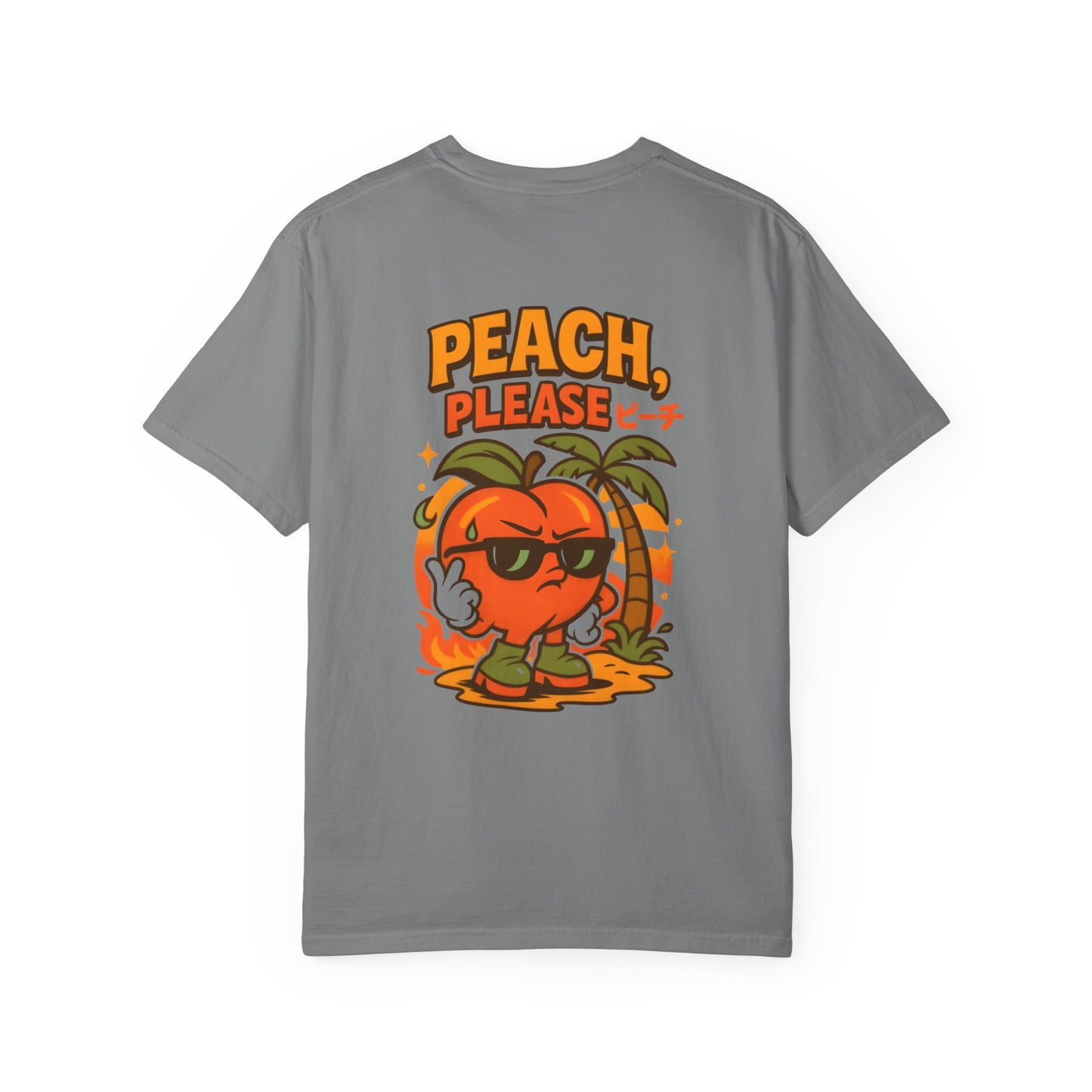 Fun Unisex Garment-Dyed T-Shirt – Peach Please Design for Summer Vibes