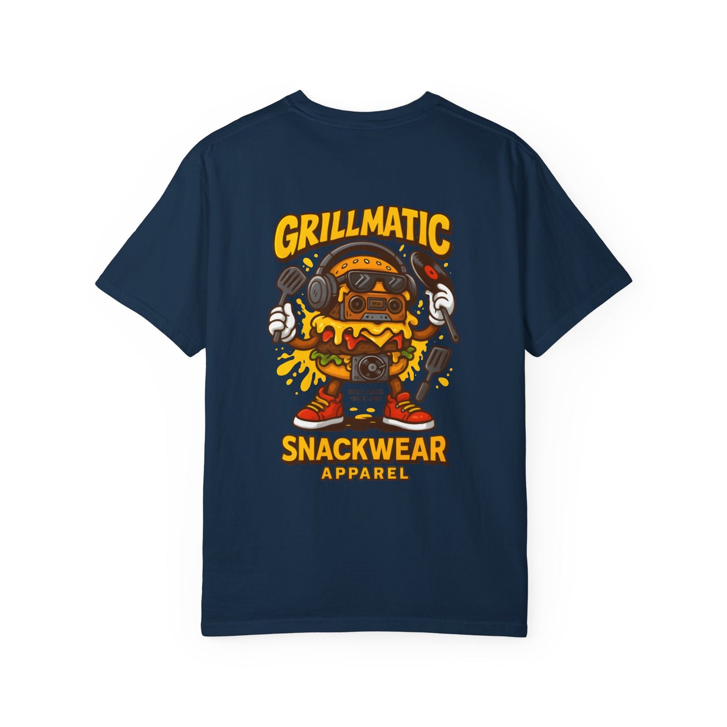 GrillMatic Snackwear Unisex T-Shirt - Fun Boombox & Burger Design