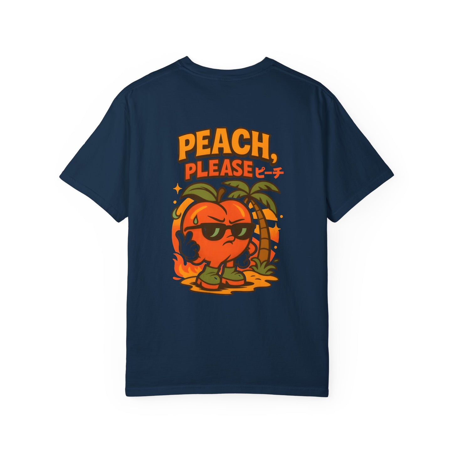 Fun Unisex Garment-Dyed T-Shirt – Peach Please Design for Summer Vibes