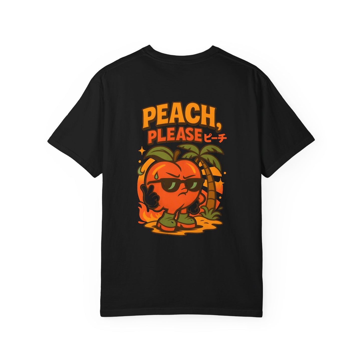 Fun Unisex Garment-Dyed T-Shirt – Peach Please Design for Summer Vibes