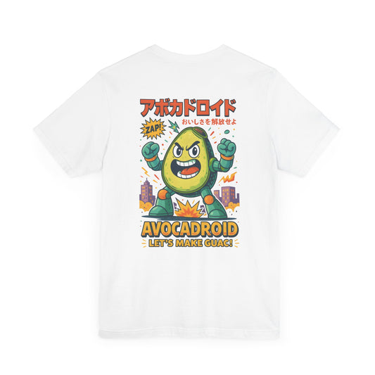 Avocadroid graphic Tee - Unisex Short Sleeve Shirt - Fun Avocado Design for Food Lovers